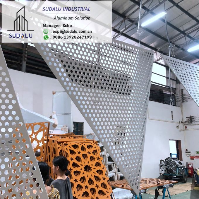 SUDALU Aluminum CNC Curvel Panel for Wall Cladding Decoration Perforated Panel with Shaped Size