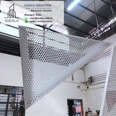 China SUDALU Triangle Shape Aluminum Perforated Panel for Facade Cladding supplier