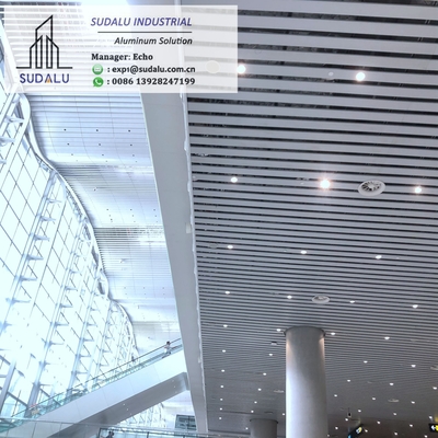 China SUDALU Aluminum Shutter Ceilling Aluminum Aerofoil Louver Ceiling for Airport Metro Usage 10 years Warranty supplier