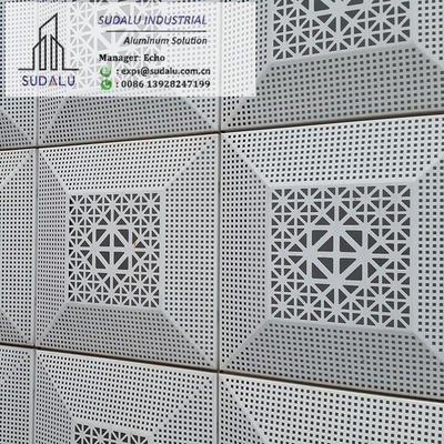 China SUDALU 3mm PVDF Laser Cutting Perforated Aluminium Panel for Outdoor Facade Cladding supplier