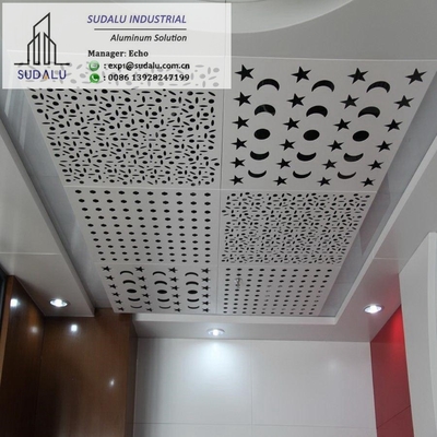 China SUDALU Foshan Laser Cut Aluminum Solid Panel for Ceiling Customized Suspended Perforated Ceiling Panels supplier