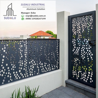 China SUDALU Laser Cut Powder Coated Aluminum Exterior Villa Fence and Gate Panel supplier