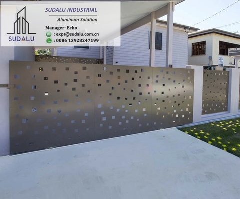 China SUDALU RAL Powder Coating OME Aluminum Laser Cut Decoration Panel Fence/ Gate Metal Perforated Panel supplier