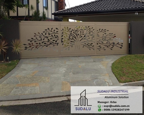 China SUDALU Foshan PVDF OME Aluminum Laser Cut Decoration Panel for Gate of Garden/ Garage Metal Perforated Panel supplier