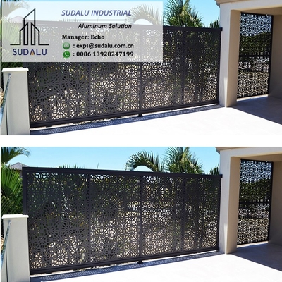 China SUDALU Outdoor PVDF Aluminum Perforated Panel Laser Cut Decorative Panel for Gate of Garden/ Garage supplier