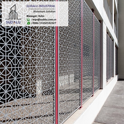 China SUDALU RAL Outdoor Laser Cut Decoration Aluminum Sheet Metal CNC Laser Cut Perforated Panel supplier