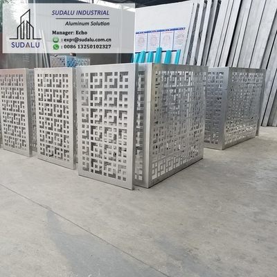 China SUDALU Outdoor Decorative Metal Air Conditioner Cover Panel RAL OEM Design Pattern Perforated Panel supplier