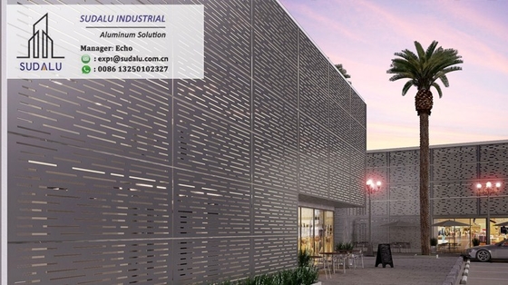 China SUDALU OEM Aluminum Facade Cladding Panel Perforated Laser Cutting Panel Manufacturer from Foshan supplier