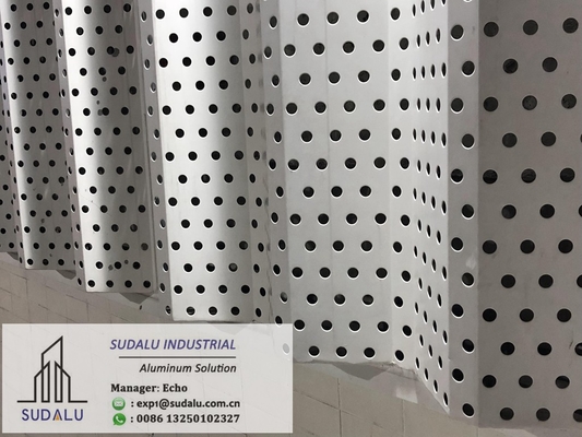 China SUDALU Foshan City Aluminum Perforated Facade Cladding Wall Panel Extrior Decoration Metal Panel supplier