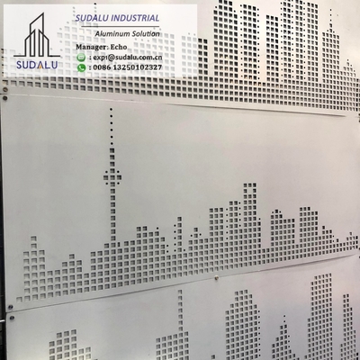 China SUDALU Customized Design Aluminum City Pattern CNC Curvel Panel Interior Decoration Perforated Panel supplier